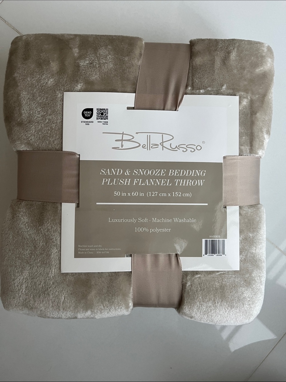 Sand Plush Flannel Throw Blanket
